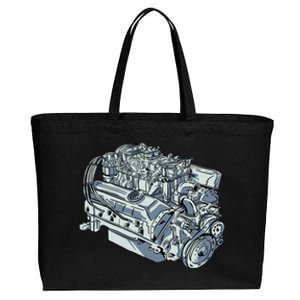 Realistic Car Engine Cotton Canvas Jumbo Tote