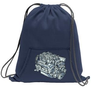 Realistic Car Engine Sweatshirt Cinch Pack Bag