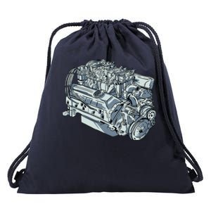 Realistic Car Engine Drawstring Bag