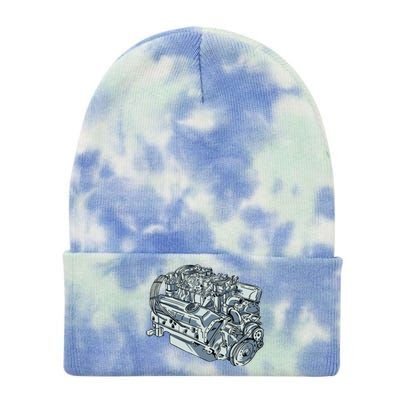 Realistic Car Engine Tie Dye 12in Knit Beanie