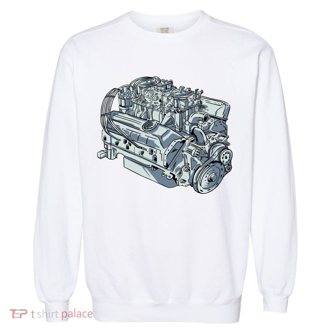 Realistic Car Engine Garment-Dyed Sweatshirt