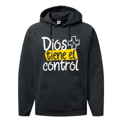 Regalo Cristiano En Espanol Christian Spanish Dios Tiene Con Performance Fleece Hoodie