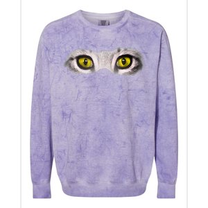 Realistic Cat Eyes Kitty Feline Graphic Art Black Halloween Colorblast Crewneck Sweatshirt