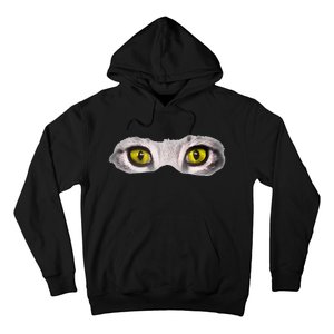 Realistic Cat Eyes Kitty Feline Graphic Art Black Halloween Hoodie