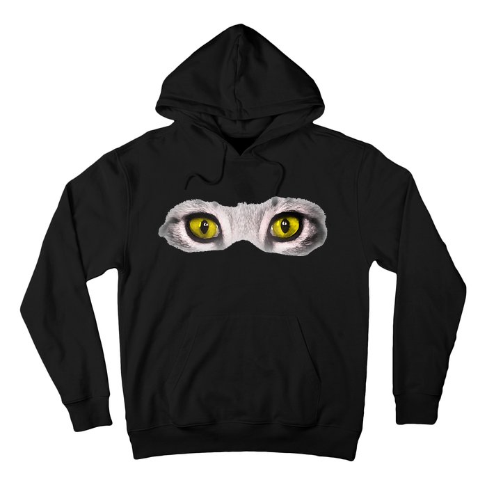 Realistic Cat Eyes Kitty Feline Graphic Art Black Halloween Hoodie