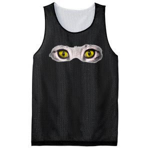 Realistic Cat Eyes Kitty Feline Graphic Art Black Halloween Mesh Reversible Basketball Jersey Tank