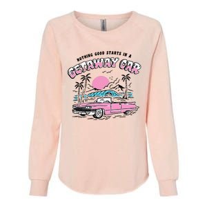 Retro Car Enthusiast Classic Design Womens California Wash Sweatshirt