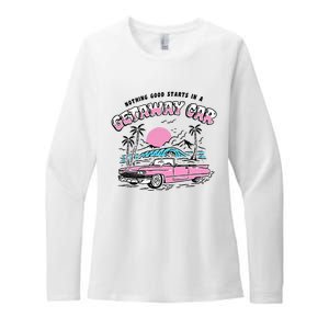 Retro Car Enthusiast Classic Design Womens CVC Long Sleeve Shirt