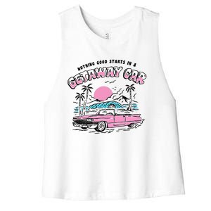 Retro Car Enthusiast Classic Design Women's Racerback Cropped Tank