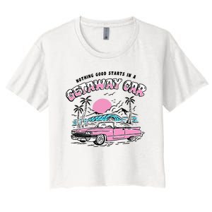 Retro Car Enthusiast Classic Design Women's Crop Top Tee