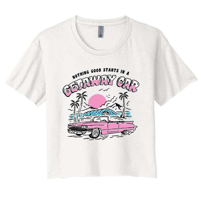 Retro Car Enthusiast Classic Design Women's Crop Top Tee