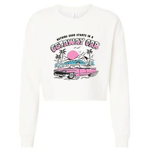 Retro Car Enthusiast Classic Design Cropped Pullover Crew