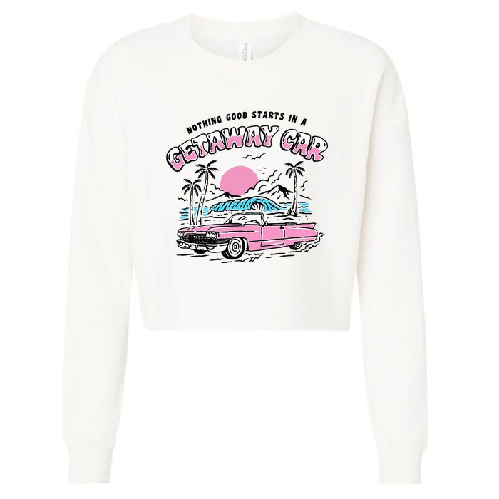 Retro Car Enthusiast Classic Design Cropped Pullover Crew