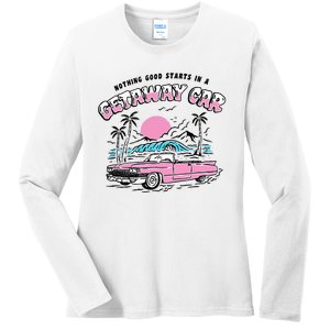 Retro Car Enthusiast Classic Design Ladies Long Sleeve Shirt