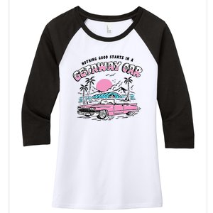 Retro Car Enthusiast Classic Design Women's Tri-Blend 3/4-Sleeve Raglan Shirt