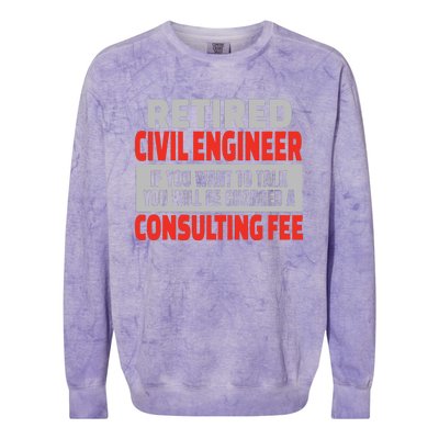 Retired Civil Engineer Funny Retirement Party Humor Colorblast Crewneck Sweatshirt