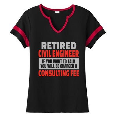 Retired Civil Engineer Funny Retirement Party Humor Ladies Halftime Notch Neck Tee