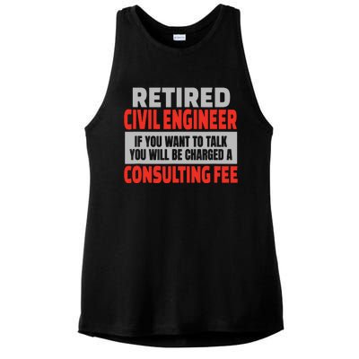 Retired Civil Engineer Funny Retirement Party Humor Ladies PosiCharge Tri-Blend Wicking Tank