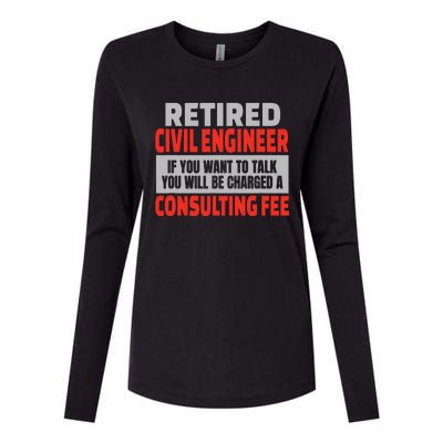 Retired Civil Engineer Funny Retirement Party Humor Womens Cotton Relaxed Long Sleeve T-Shirt