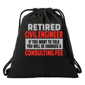 Retired Civil Engineer Funny Retirement Party Humor Drawstring Bag