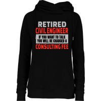 Retired Civil Engineer Funny Retirement Party Humor Womens Funnel Neck Pullover Hood