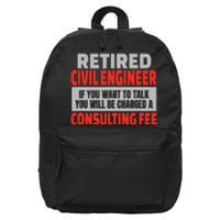 Retired Civil Engineer Funny Retirement Party Humor 16 in Basic Backpack