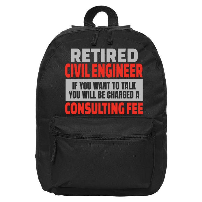 Retired Civil Engineer Funny Retirement Party Humor 16 in Basic Backpack