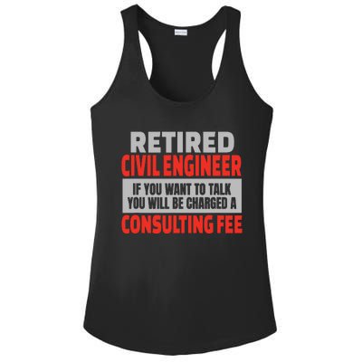 Retired Civil Engineer Funny Retirement Party Humor Ladies PosiCharge Competitor Racerback Tank