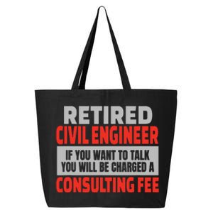 Retired Civil Engineer Funny Retirement Party Humor 25L Jumbo Tote