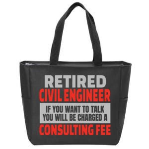 Retired Civil Engineer Funny Retirement Party Humor Zip Tote Bag