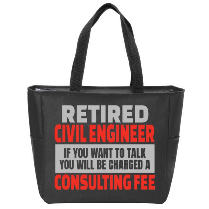 Retired Civil Engineer Funny Retirement Party Humor Zip Tote Bag