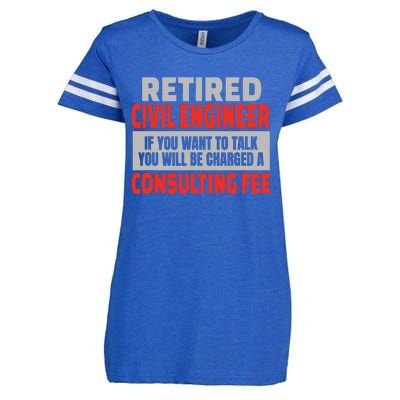 Retired Civil Engineer Funny Retirement Party Humor Enza Ladies Jersey Football T-Shirt