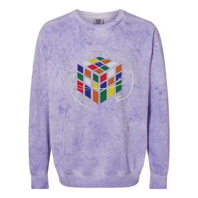 Rubix's Cube EQUATION Funny Colorblast Crewneck Sweatshirt