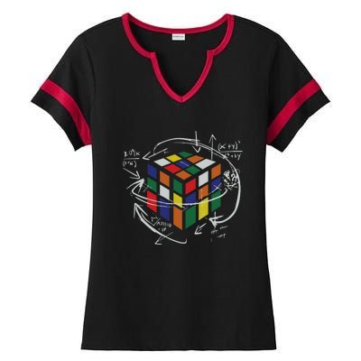 Rubix's Cube EQUATION Funny Ladies Halftime Notch Neck Tee