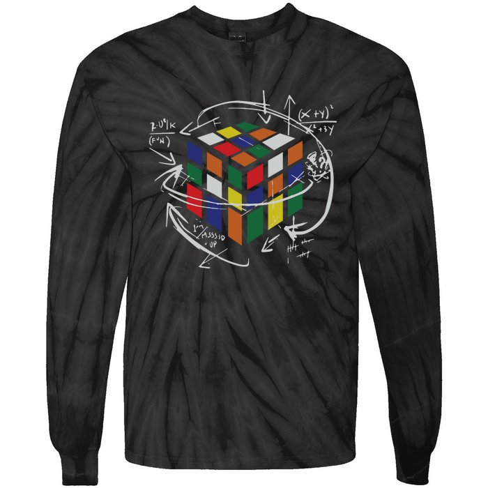 Rubix's Cube EQUATION Funny Tie-Dye Long Sleeve Shirt