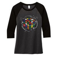 Rubix's Cube EQUATION Funny Women's Tri-Blend 3/4-Sleeve Raglan Shirt