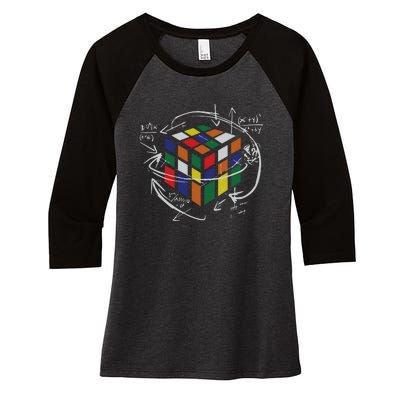 Rubix's Cube EQUATION Funny Women's Tri-Blend 3/4-Sleeve Raglan Shirt