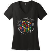 Rubix's Cube EQUATION Funny Women's V-Neck T-Shirt