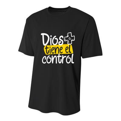 Regalo Cristiano En Espanol Christian Spanish Dios Tiene Con Youth Performance Sprint T-Shirt