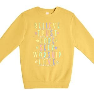 Retro Christian Easter Day Family Premium Crewneck Sweatshirt