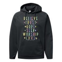 Retro Christian Easter Day Family Performance Fleece Hoodie