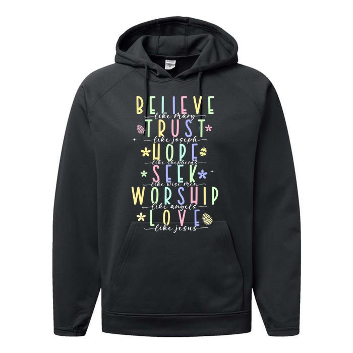 Retro Christian Easter Day Family Performance Fleece Hoodie