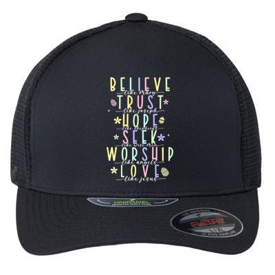 Retro Christian Easter Day Family Flexfit Unipanel Trucker Cap