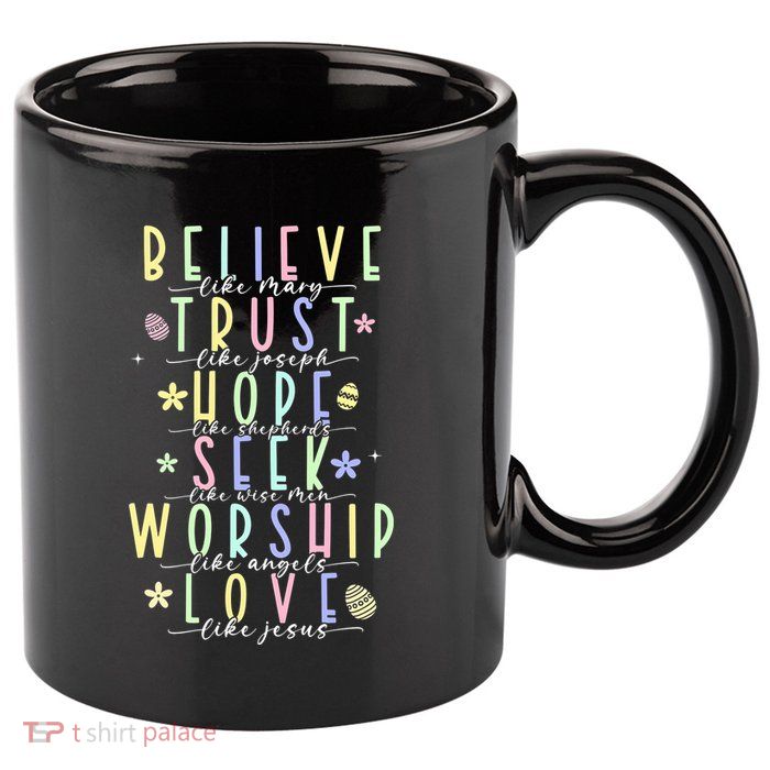 Retro Christian Easter Day Family 11oz C Handle Ceramic Mug