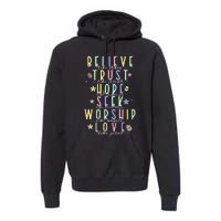 Retro Christian Easter Day Family Premium Hoodie