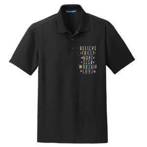 Retro Christian Easter Day Family Dry Zone Grid Polo