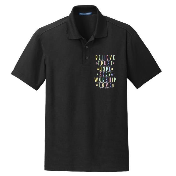 Retro Christian Easter Day Family Dry Zone Grid Polo