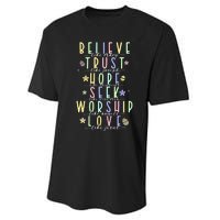 Retro Christian Easter Day Family Performance Sprint T-Shirt