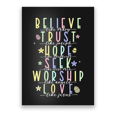 Retro Christian Easter Day Family Poster