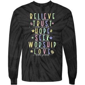 Retro Christian Easter Day Family Tie-Dye Long Sleeve Shirt